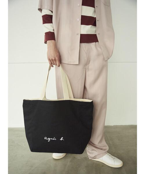 agnes b.（アニエスベー）の「【ユニセックス】WEB限定 2wayロゴビッグトートバッグ (OAH22－01)（トートバッグ・レディース・ブラック・FREE）」の13枚目の写真