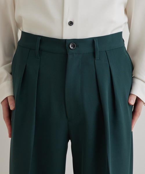 JUNRED(ジュンレッド)の「スムースストレッチタックワイドパンツ(スラックス・メンズ・ブラック系その他/グリーン/グレー系その他・S/L/M)」の18枚目の写真