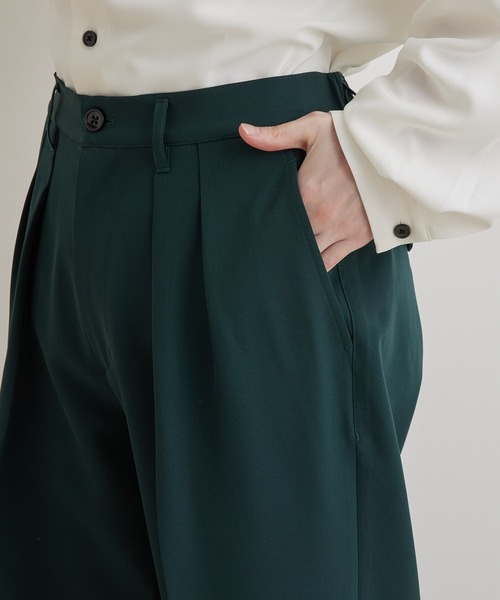 JUNRED(ジュンレッド)の「スムースストレッチタックワイドパンツ(スラックス・メンズ・ブラック系その他/グリーン/グレー系その他・S/L/M)」の19枚目の写真