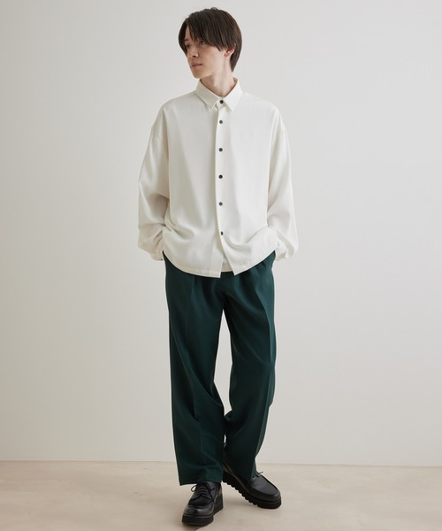 JUNRED(ジュンレッド)の「スムースストレッチタックワイドパンツ(スラックス・メンズ・ブラック系その他/グリーン/グレー系その他・S/L/M)」の15枚目の写真