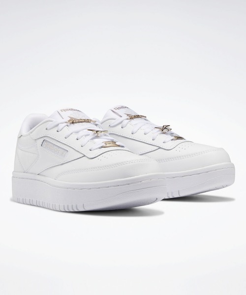 Reebok（リーボック）の「クラブシー / CLUB C DOUBLE（スニーカー・キッズ・ホワイト×レッド/ホワイト×ライトグレー・22.5cm/23.5cm/24.5cm/23.0cm/24.0cm/25.0cm）」の2枚目の写真