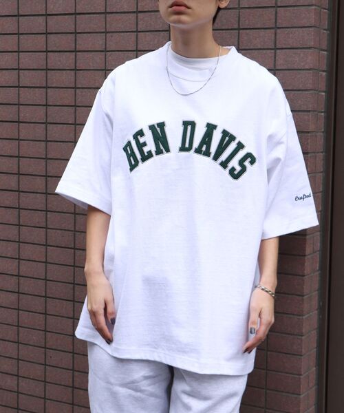 BEN DAVIS（ベンデイビス）の「【BEN DAVIS(ベンデイビス)】COLLEGE LOGO ULTRA HEAVY BIG TEE / カレッジ ロゴ ウルトラヘビー ビッグ Tシャツ（Tシャツ/カットソー・メンズ・グレー/イエロー/ダークグリーン/ネイビー/ホワイト・LARGE/X-LARGE/MEDIUM）」の7枚目の写真