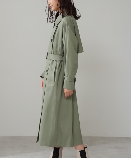 N.（N. Natural Beauty Basic）（エヌエヌナチュラルビューティーベーシック）の「【S Size Line】◆オーバーサイズトレンチコート（トレンチコート・レディース・ベージュ/カーキ・SMALL/MEDIUM）」の9枚目の写真