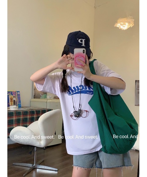 KANGHYUK Tシャツ・カットソー レディース カンヒョク 中古　古着 DEVICE tシャツ 韓国 古着風 ビッグシルエット カレッジロゴ