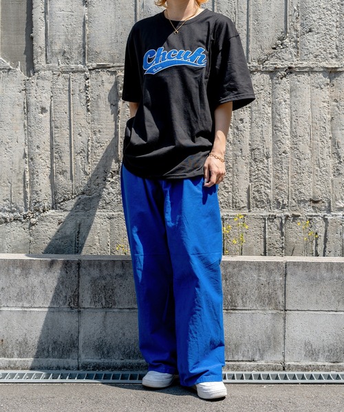 DEVICE（デバイス）の「韓国 古着風 ビッグシルエット カレッジロゴ ワッペン刺繍 半袖 Tシャツ（Tシャツ/カットソー・レディース・ホワイト/ブラック/グレー・FREE）」の9枚目の写真