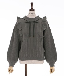 肩フリルニット