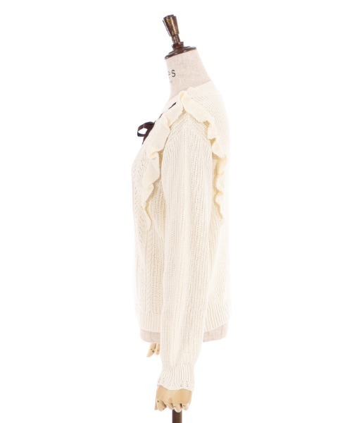 axes femme（アクシーズファム）の「肩フリルニット（ニット/セーター・レディース・チャコール/ピンク/キナリ・MEDIUM）」の21枚目の写真