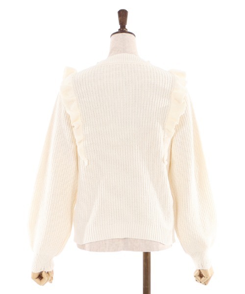 axes femme（アクシーズファム）の「肩フリルニット（ニット/セーター・レディース・チャコール/ピンク/キナリ・MEDIUM）」の20枚目の写真