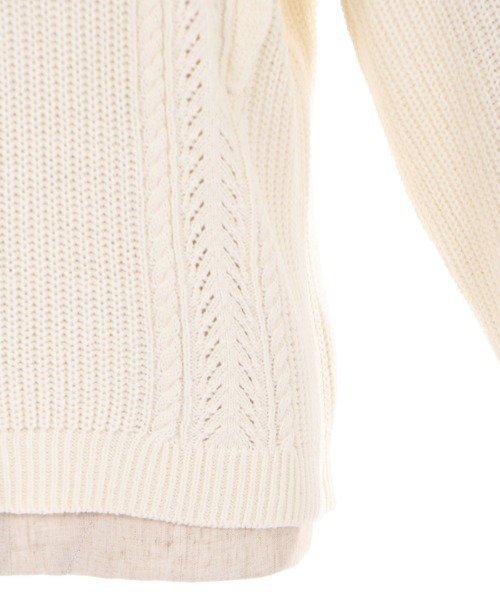 axes femme（アクシーズファム）の「肩フリルニット（ニット/セーター・レディース・チャコール/ピンク/キナリ・MEDIUM）」の18枚目の写真