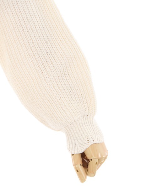 axes femme（アクシーズファム）の「肩フリルニット（ニット/セーター・レディース・チャコール/ピンク/キナリ・MEDIUM）」の15枚目の写真