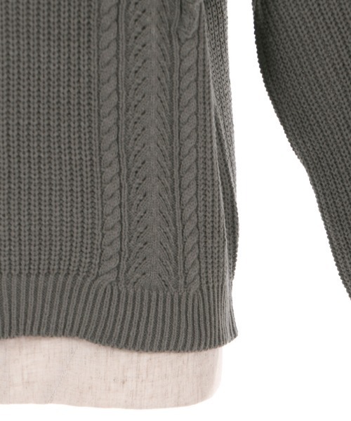 axes femme（アクシーズファム）の「肩フリルニット（ニット/セーター・レディース・チャコール/ピンク/キナリ・MEDIUM）」の9枚目の写真