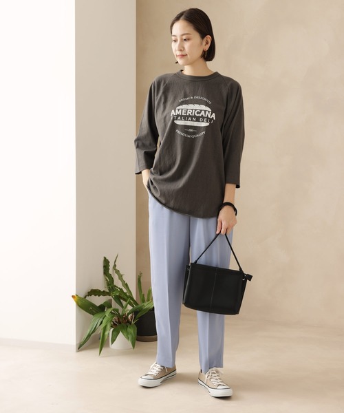 AMERICANA（アメリカーナ）の「【Americana】ベースボールTシャツ（Tシャツ/カットソー・レディース・オフホワイト/スミクロ/グレー系その他・FREE）」の15枚目の写真