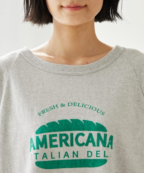 AMERICANA（アメリカーナ）の「【Americana】ベースボールTシャツ（Tシャツ/カットソー・レディース・オフホワイト/スミクロ/グレー系その他・FREE）」の9枚目の写真