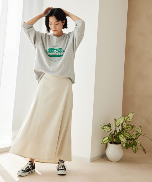 AMERICANA（アメリカーナ）の「【Americana】ベースボールTシャツ（Tシャツ/カットソー・レディース・オフホワイト/スミクロ/グレー系その他・FREE）」の12枚目の写真