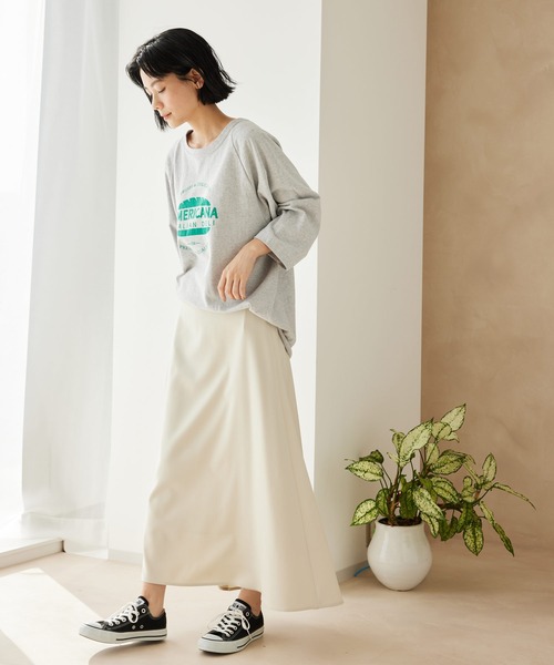 AMERICANA（アメリカーナ）の「【Americana】ベースボールTシャツ（Tシャツ/カットソー・レディース・オフホワイト/スミクロ/グレー系その他・FREE）」の7枚目の写真