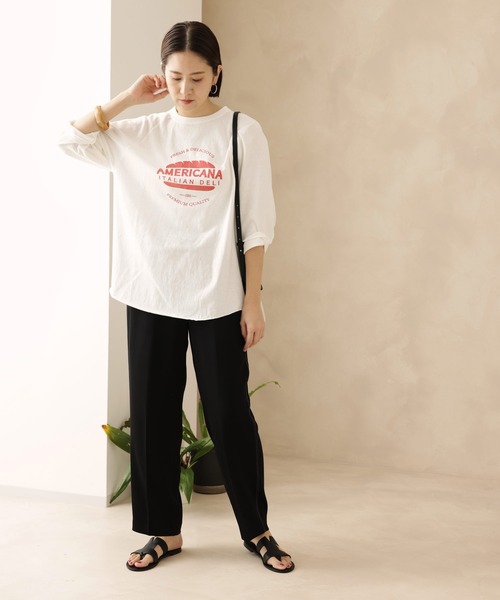 AMERICANA（アメリカーナ）の「【Americana】ベースボールTシャツ（Tシャツ/カットソー・レディース・オフホワイト/スミクロ/グレー系その他・FREE）」の17枚目の写真