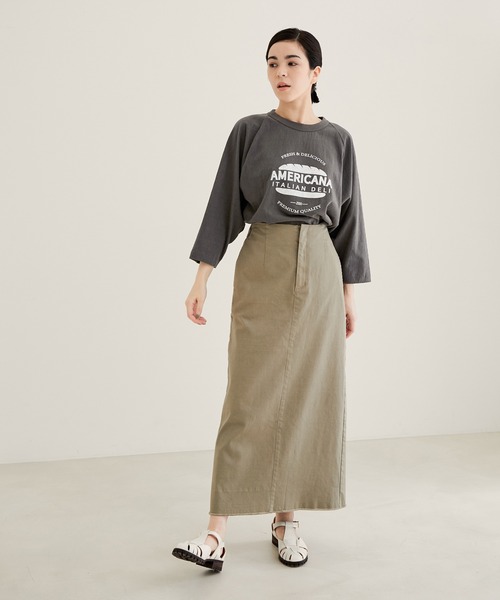 AMERICANA（アメリカーナ）の「【Americana】ベースボールTシャツ（Tシャツ/カットソー・レディース・オフホワイト/スミクロ/グレー系その他・FREE）」の18枚目の写真