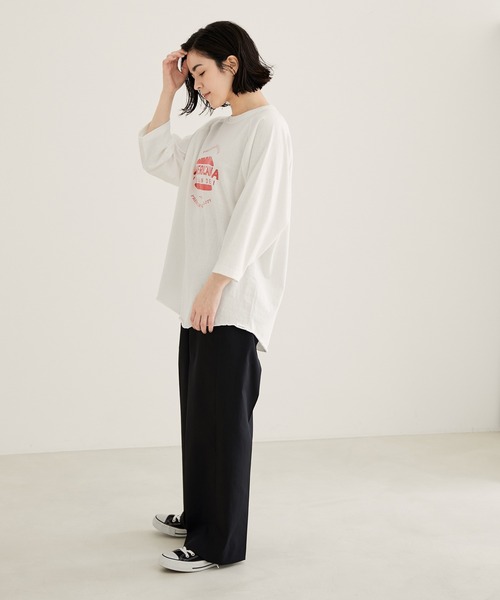 AMERICANA（アメリカーナ）の「【Americana】ベースボールTシャツ（Tシャツ/カットソー・レディース・オフホワイト/スミクロ/グレー系その他・FREE）」の20枚目の写真