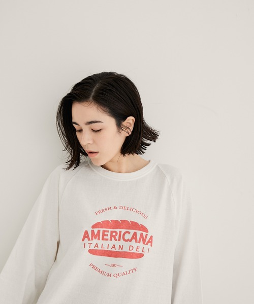 AMERICANA（アメリカーナ）の「【Americana】ベースボールTシャツ（Tシャツ/カットソー・レディース・オフホワイト/スミクロ/グレー系その他・FREE）」の21枚目の写真