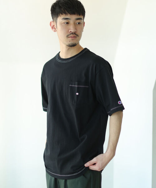 Champion（チャンピオン）の「Champion × BEAMS / 別注 Stitch Pocket T-Shirt（Tシャツ/カットソー・メンズ・ホワイト/パープル/ブラック・XL/L/S/M）」の3枚目の写真