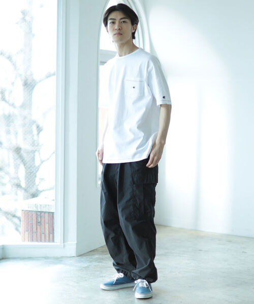 Champion（チャンピオン）の「Champion × BEAMS / 別注 Stitch Pocket T-Shirt（Tシャツ/カットソー・メンズ・ホワイト/パープル/ブラック・XL/L/S/M）」の4枚目の写真