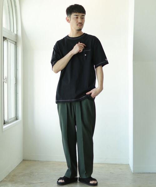 Champion（チャンピオン）の「Champion × BEAMS / 別注 Stitch Pocket T-Shirt（Tシャツ/カットソー・メンズ・ホワイト/パープル/ブラック・XL/L/S/M）」の8枚目の写真