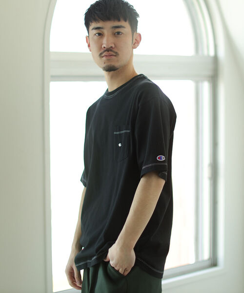 Champion（チャンピオン）の「Champion × BEAMS / 別注 Stitch Pocket T-Shirt（Tシャツ/カットソー・メンズ・ホワイト/パープル/ブラック・XL/L/S/M）」の9枚目の写真