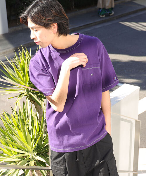 Champion（チャンピオン）の「Champion × BEAMS / 別注 Stitch Pocket T-Shirt（Tシャツ/カットソー・メンズ・ホワイト/パープル/ブラック・XL/L/S/M）」の12枚目の写真