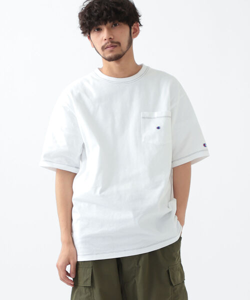 Champion（チャンピオン）の「Champion × BEAMS / 別注 Stitch Pocket T-Shirt（Tシャツ/カットソー・メンズ・ホワイト/パープル/ブラック・XL/L/S/M）」の15枚目の写真