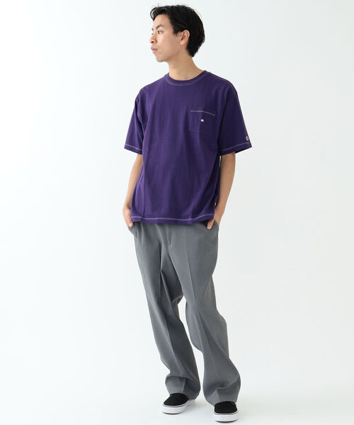 Champion（チャンピオン）の「Champion × BEAMS / 別注 Stitch Pocket T-Shirt（Tシャツ/カットソー・メンズ・ホワイト/パープル/ブラック・XL/L/S/M）」の21枚目の写真