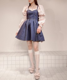 lilLilly | バックリボンデニムワンピース(ワンピース)