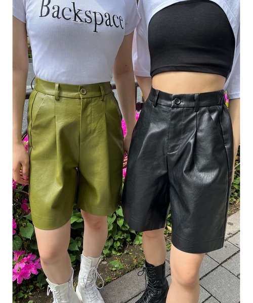 WC（ダブル シー）の「フェイクレザータックショートパンツ（その他パンツ・レディース・ブラック/グリーン・FREE）」の13枚目の写真