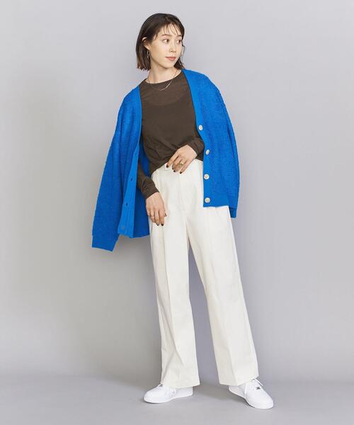 BYコットンナイロン天竺シアークルーネックTシャツ-ウォッシャブル-