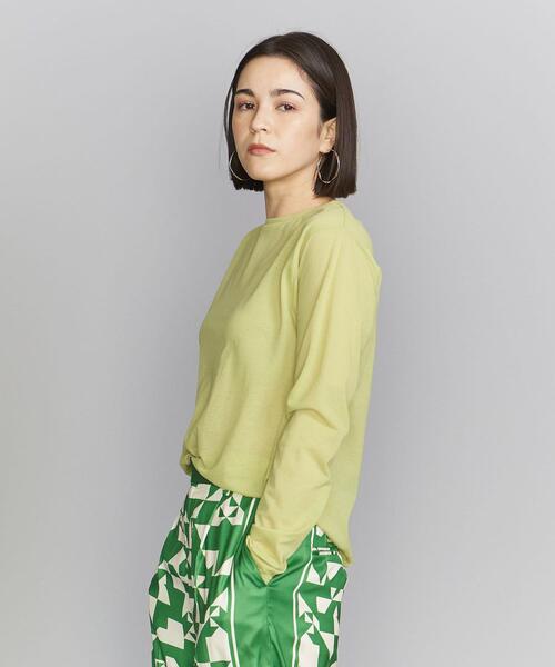 BEAUTY&YOUTH UNITED ARROWS(ビューティーアンドユースユナイテッドアローズ)の「BY コットンナイロン天竺 シアー クルーネック Tシャツ -ウォッシャブル-(Tシャツ/カットソー・レディース・オフホワイト/ライトブルー/イエロー・FREE)」の15枚目の写真