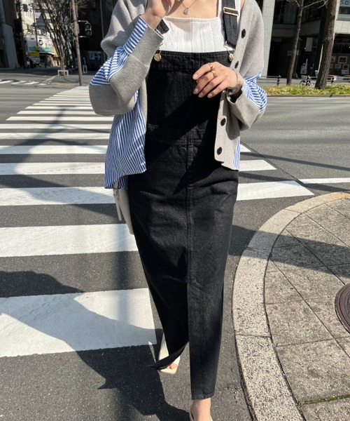 Chez toi(シェトワ)の「デニムナロージャンスカワンピース(ワンピース・レディース・ブラック/インディゴブルー/アイボリー・FREE)」の7枚目の写真
