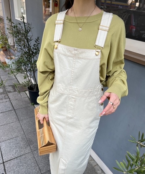 Chez toi(シェトワ)の「デニムナロージャンスカワンピース(ワンピース・レディース・ブラック/インディゴブルー/アイボリー・FREE)」の4枚目の写真