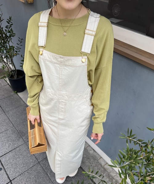 Chez toi(シェトワ)の「デニムナロージャンスカワンピース(ワンピース・レディース・ブラック/インディゴブルー/アイボリー・FREE)」の5枚目の写真