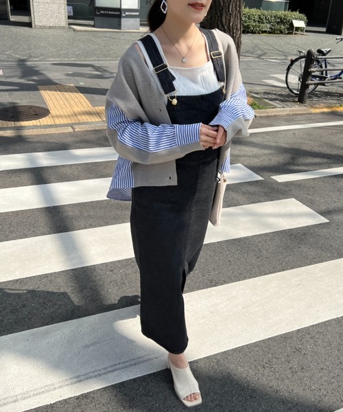 Chez toi(シェトワ)の「デニムナロージャンスカワンピース(ワンピース・レディース・ブラック/インディゴブルー/アイボリー・FREE)」の15枚目の写真