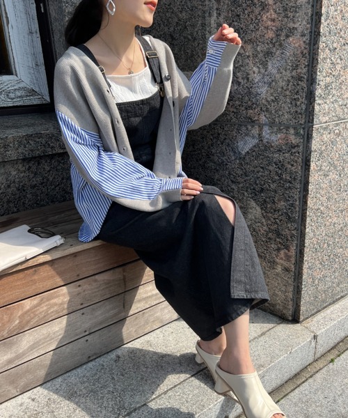 Chez toi(シェトワ)の「デニムナロージャンスカワンピース(ワンピース・レディース・ブラック/インディゴブルー/アイボリー・FREE)」の17枚目の写真