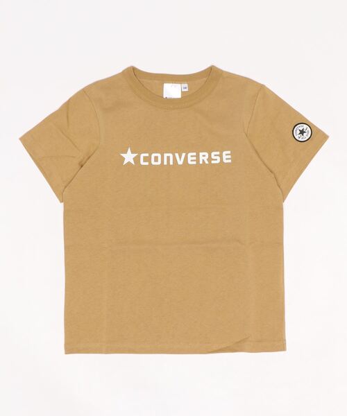 CONVERSE(コンバース)の「CONVERSE/コンバース キッズ 半袖胸ロゴクルーTシャツ(Tシャツ/カットソー・キッズ・ブラック/ベージュ/ネイビー/オフホワイト/杢グレー・130cm/140cm/150cm/160cm)」の1枚目の写真