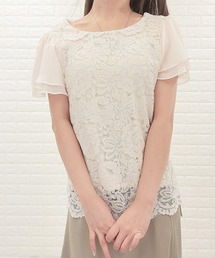 フロントレース シフォンスリーブ プルオーバー