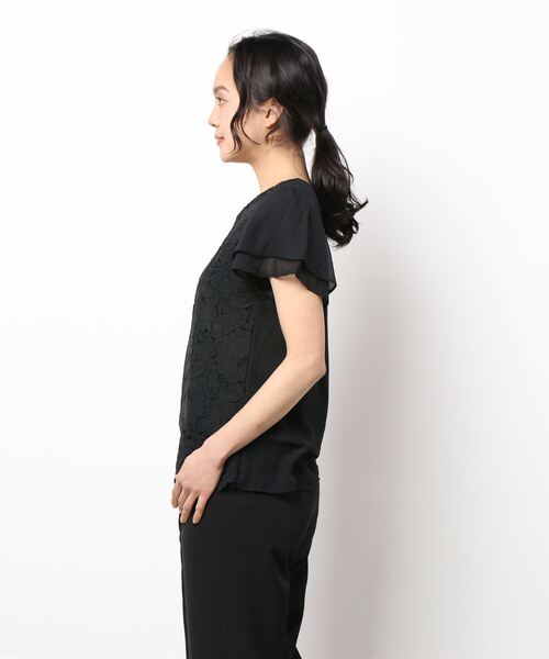 Lace Ladies(レースレディース)の「フロントレース シフォンスリーブ プルオーバー(シャツ/ブラウス・レディース・ホワイト/ネイビー/ブラック/グレー/アイボリー/ベージュ・XL/S/M/L)」の7枚目の写真