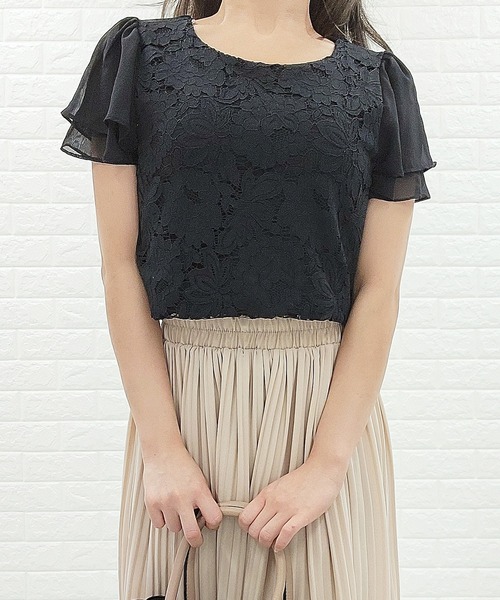 Lace Ladies(レースレディース)の「フロントレース シフォンスリーブ プルオーバー(シャツ/ブラウス・レディース・ホワイト/ネイビー/ブラック/グレー/アイボリー/ベージュ・XL/S/M/L)」の21枚目の写真