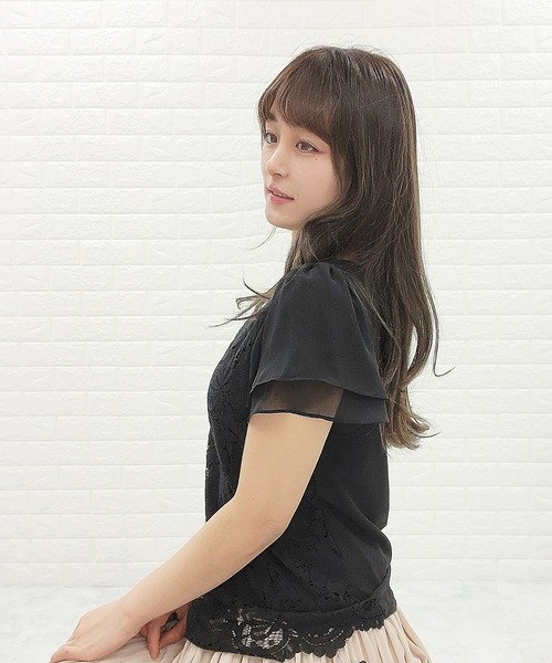 Lace Ladies(レースレディース)の「フロントレース シフォンスリーブ プルオーバー(シャツ/ブラウス・レディース・ホワイト/ネイビー/ブラック/グレー/アイボリー/ベージュ・XL/S/M/L)」の20枚目の写真