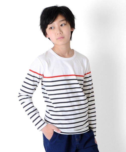 GLAZOS(グラソス)の「パネルボーダー長袖Tシャツ(Tシャツ/カットソー・キッズ・ブラック/ブルー/ワインレッド/ロイヤルブルー/ネイビー/レッド・170cm/160cm/140cm/130cm/150cm)」の5枚目の写真