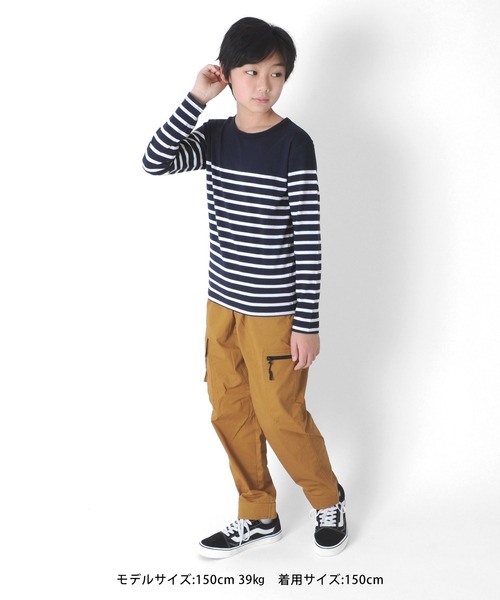 GLAZOS(グラソス)の「パネルボーダー長袖Tシャツ(Tシャツ/カットソー・キッズ・ブラック/ブルー/ワインレッド/ロイヤルブルー/ネイビー/レッド・170cm/160cm/140cm/130cm/150cm)」の14枚目の写真
