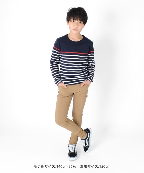 GLAZOS(グラソス)の「パネルボーダー長袖Tシャツ(Tシャツ/カットソー・キッズ・ブラック/ブルー/ワインレッド/ロイヤルブルー/ネイビー/レッド・170cm/160cm/140cm/130cm/150cm)」の10枚目の写真