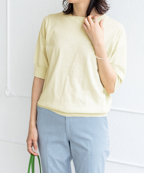 新品 未使用品 イエナ コットン 麻混 クルーネックプルオーバー 秋カラー 茶系 新品 未使用品 イエナ コットン 麻混 クルーネックプルオーバー