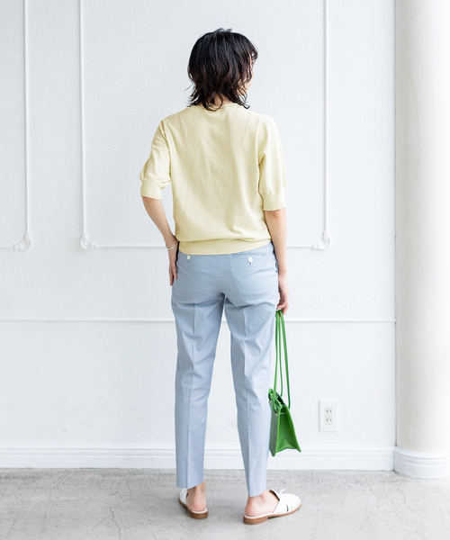 IENA（イエナ）の「コットン麻クルーネックプルオーバー（ニット/セーター・レディース・イエロー/パープル/グレー/ホワイト/ベージュ・FREE）」の14枚目の写真