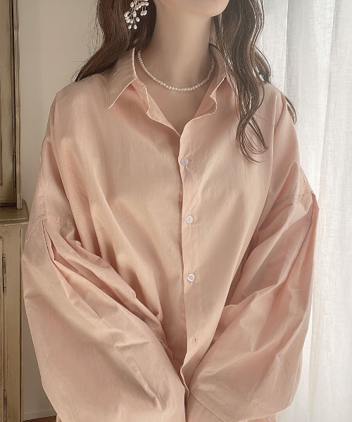 ISOOK(アイスー)の「Over sized tuck shirt / オーバーサイズタックシャツ(meg select)(シャツ/ブラウス・レディース・ピンク/サンドベージュ・FREE)」の12枚目の写真